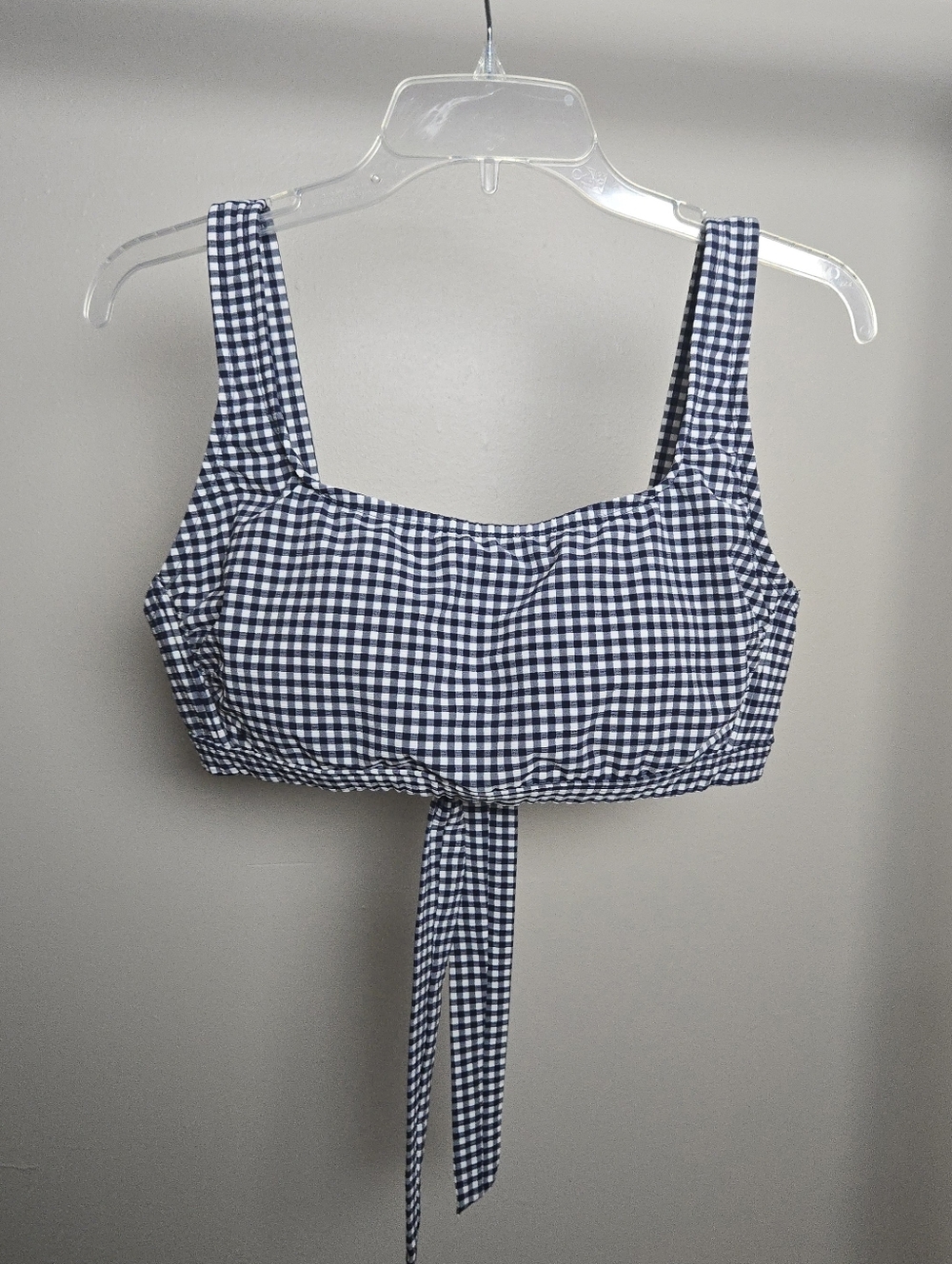 D/DD Blue Gingham Check Bikini Bra Top